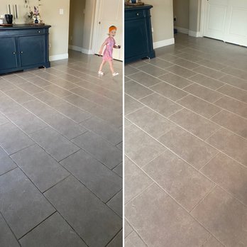 Clean to the Maxx - Before and after on my light grout - Carpet Cleaning Near Me