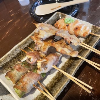 Tori Ton - Asparagus, Mushroom, Chicken Wing, Breast w/ wasabi - Izakaya Near Me - Honolulu, Hawaii Tori Ton - Asparagus, Mushroom, Chicken Wing, Breast w/ wasabi - Izakaya Near Me - Honolulu, Hawaii