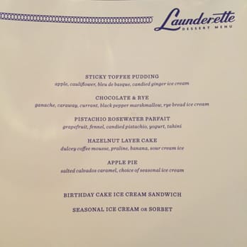 Launderette - Dessert menu. Birthday cake ice cream sando is legit! - New American Near Me - Austin, Texas Launderette - Dessert menu. Birthday cake ice cream sando is legit! - New American Near Me - Austin, Texas