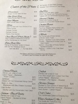 Menu photo 1 Adams Lake Pub Wolcottville, IN