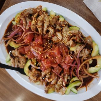 La Baja Cevicheria - Spicy Red Sauce Tuna and Shrimp Plate (Aguachile Rojo) - Seafood Near Me - Orange, California La Baja Cevicheria - Spicy Red Sauce Tuna and Shrimp Plate (Aguachile Rojo) - Seafood Near Me - Orange, California