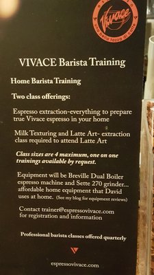 Menu photo 5 Espresso Vivace Roasteria Seattle, WA