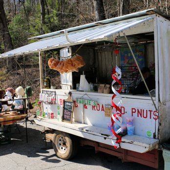 Wildcat Branch Falls - If this trailer is at the parking area, be sure to get some Cajun boiled peanuts! Thank me later! - Hiking Near Me - Cleveland, South Carolina