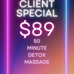 Lymph Glo - New client special $89 for 50 minutes. We also do $129 for 80 minutes. Call us at 949-702-0443