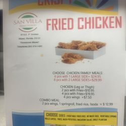 San Villa Asian Fusion - Fried chicken and combo wings menu!!!