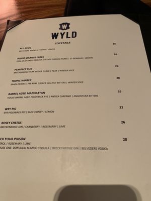 Menu photo 5 WYLD Avon, CO