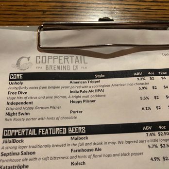 Coppertail Brewing Co - "The Unholy" a couple of these will have you feeling... well unholy - Bars Near Me - Tampa, Florida