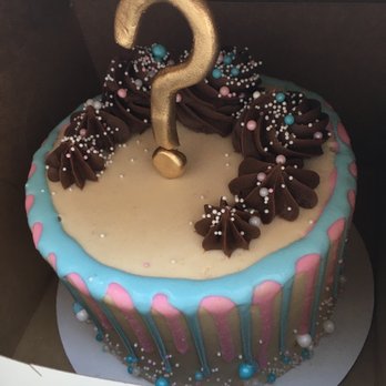 Baked on 8th - Peanut Butter Ganache Gender Reveal Cake - Bakeries Near Me - Nashville, Tennessee