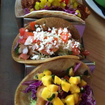 Session Taco - Top to bottom: habanero chicken, grilled fish, shrimp tacos - Cocktail Bars Near Me - St. Louis, Missouri Session Taco - Top to bottom: habanero chicken, grilled fish, shrimp tacos - Cocktail Bars Near Me - St. Louis, Missouri