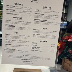 Carolina Mason Coffee - Menu