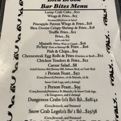Bar bites menu