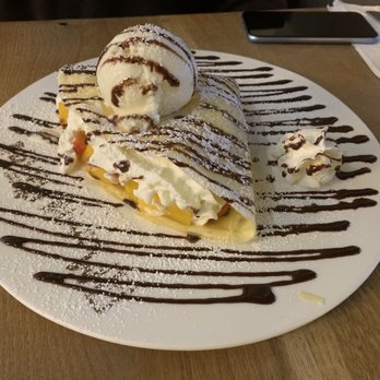 Mango Mango Dessert - Crepe, mango & strawberries, whipped cream, chocolate syrup, coconut ice cream. ~$9 after tax! Soooooooooo good!!!! - Desserts Near Me - Philadelphia, Pennsylvania Mango Mango Dessert - Crepe, mango & strawberries, whipped cream, chocolate syrup, coconut ice cream. ~$9 after tax! Soooooooooo good!!!! - Desserts Near Me - Philadelphia, Pennsylvania
