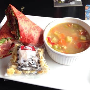 HG Bistro - Ahi wrap. Chicken veg soup. Excellent lunch. - New American Near Me - Puyallup, Washington
