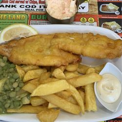 Lara's Plaice - Cod & Chips with Mushy Peas and Cole Slaw!