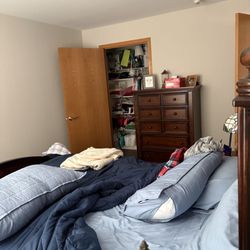 Willow Falls Senior Living - Bedroom with queen bed and large closet - sorry for the mess it's the day Mom was taken to the  hospital.