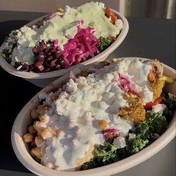 Filo Mediterranean Kitchen - Honey balsamic chicken and braised brisket bowl - Salad Near Me - Lake Mary, Florida
