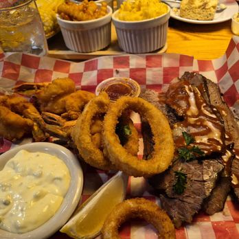 Sammy’s Smoke House - Roast, fried shrimp Mac and cheese fries onion rings and rice came with the food. - Steakhouses Near Me - Bronx, New York Sammy’s Smoke House - Roast, fried shrimp Mac and cheese fries onion rings and rice came with the food. - Steakhouses Near Me - Bronx, New York