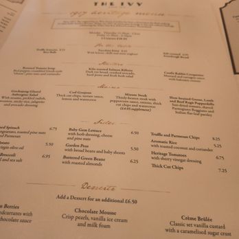 The Ivy Tower Bridge - Menu - Wine Bars Near Me - London, XGL