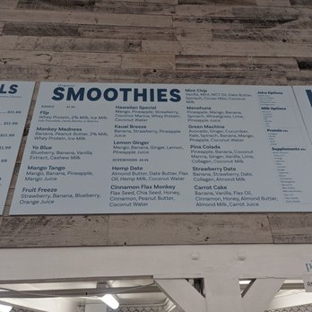 Pacific Health Foods - Smoothie menu - Health Markets Near Me - Carpinteria, California