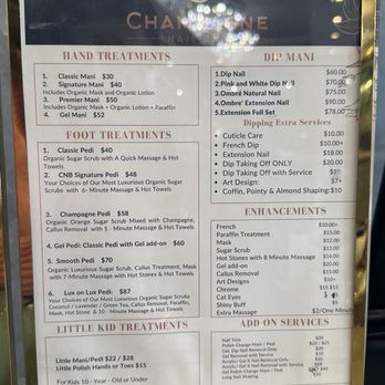Champagne Nail Bar - Menu as of July 2025 - Nail Salons Near Me - Santa Barbara, California