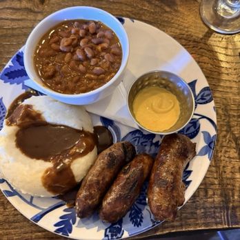 The Last Queen - Delicious plate of Bangers and Mash - British Near Me - Enon, Ohio