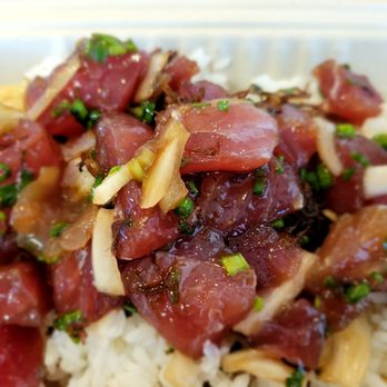 Monarch Poke - Ahi Poke over Garlic Rice! A Got Rice Bowl Delight! - Hawaiian Near Me - Aiea, Hawaii Monarch Poke - Ahi Poke over Garlic Rice! A Got Rice Bowl Delight! - Hawaiian Near Me - Aiea, Hawaii