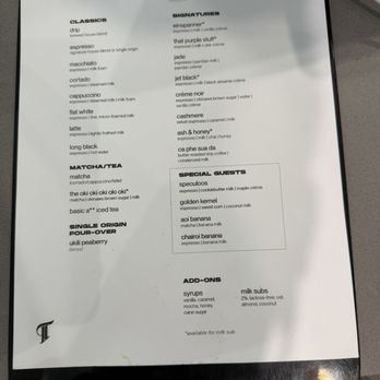 Twotone - Menu - Coffee & Tea Near Me - Houston, Texas