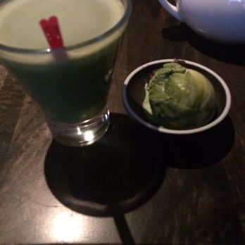 Cha-An - Deluxe matcha latte, green tea ice cream and red beans comes on the side ~$9. Latte is TINY, but perfectly creamy and mixed. - Japanese Near Me - New York, New York Cha-An - Deluxe matcha latte, green tea ice cream and red beans comes on the side ~$9. Latte is TINY, but perfectly creamy and mixed. - Japanese Near Me - New York, New York