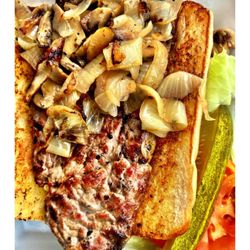 Gemato's Wood Pit BBQ - Steak Sandwich @ Genaro's Wood Pit BBQ .  1566 W Ogden Ave, Naperville, IL  American Grecian BBQ. Cool!