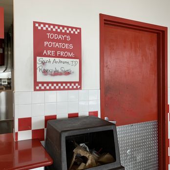 Five Guys - Today's potatoes are from Idaho - Burgers Near Me - Garden City Park, New York Five Guys - Today's potatoes are from Idaho - Burgers Near Me - Garden City Park, New York