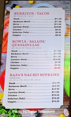 Menu photo 2 Rafa's Burrito Co Tahlequah, OK