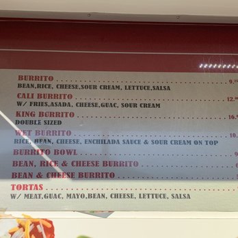 El Zaguan - Burrito menu - Tacos Near Me - Weed, California