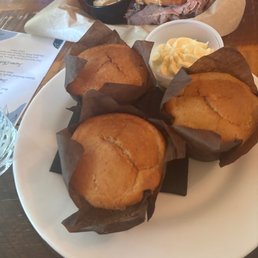 Blueberry cornbread muffins with citrus butter