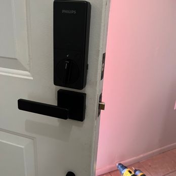 A+ Security Lock & Key - New installation and replacing to handle keypad lock with a fingerprint access - Keys & Locksmiths Near Me - Los Angeles, California A+ Security Lock & Key - New installation and replacing to handle keypad lock with a fingerprint access - Keys & Locksmiths Near Me - Los Angeles, California