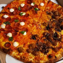 Half hot honey,  half sausage and onion