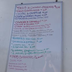 Mariscos Sinaloa - Food menu