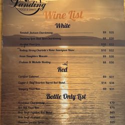 The Landing Food & Spirits - Drink menu