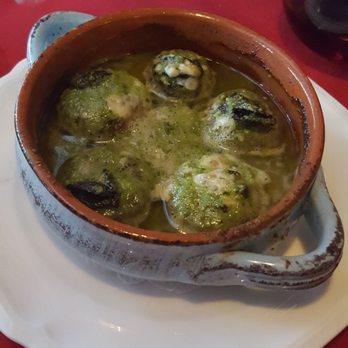 Le Chat Noir - Escargot stuffed mushrooms - French Near Me - Riverside, California Le Chat Noir - Escargot stuffed mushrooms - French Near Me - Riverside, California