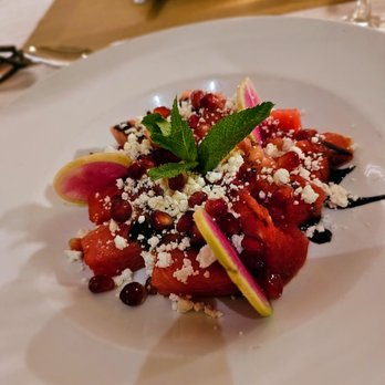 Nostos - Nostos Salad- Watermelon, feta, mint, and other things. $16. Simple - Greek Near Me - New York, New York