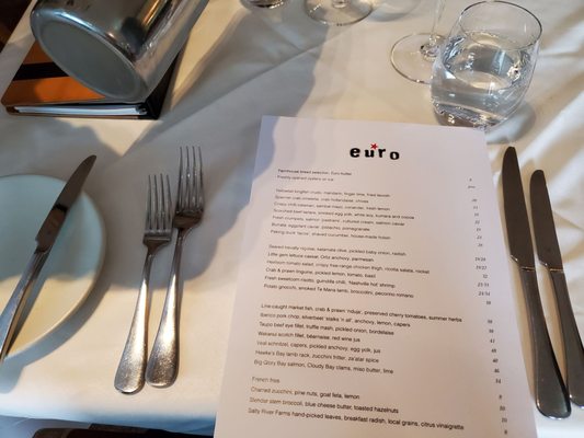 Menu photo 1 Euro Auckland, AUK