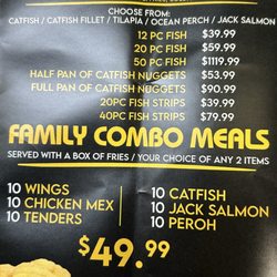Sharks Fish & Chicken - Menu price list