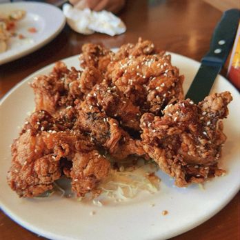 Beastside Kitchen - Star of the show: guava bbq fried chicken. I think they twice fry it, SOOOOO crunchy and juicy, perfect amount of sweetness - Seafood Near Me - Honolulu, Hawaii