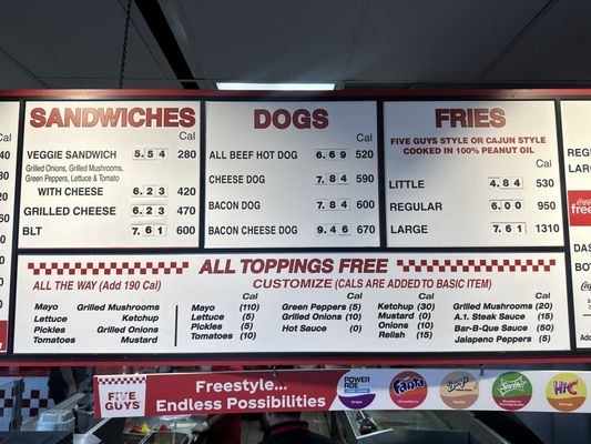 Menu photo 2 Five Guys Henderson, NV