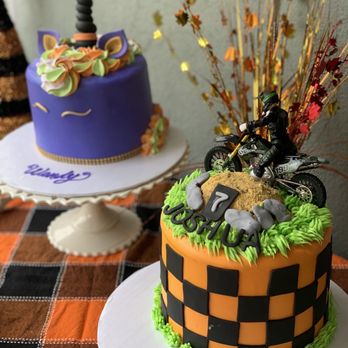 Lincoln Bakery - Halloween unicorn cake and dirt bike cake (toy not included) - Bakeries Near Me - Anaheim, California Lincoln Bakery - Halloween unicorn cake and dirt bike cake (toy not included) - Bakeries Near Me - Anaheim, California