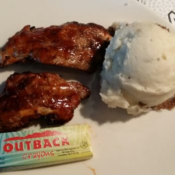 Outback Steakhouse - Kids ribs. Size of the crayon box. Hardly any meat on the ribs. - Steakhouses Near Me - Ontario, California Outback Steakhouse - Kids ribs. Size of the crayon box. Hardly any meat on the ribs. - Steakhouses Near Me - Ontario, California