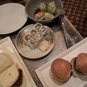 Double Knot - Pork potstickers, salmon avocado roll, pork bao, and kobe sliders - Sushi Bars Near Me - Philadelphia, Pennsylvania Double Knot - Pork potstickers, salmon avocado roll, pork bao, and kobe sliders - Sushi Bars Near Me - Philadelphia, Pennsylvania