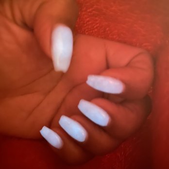 A Harmony Nail Spa - Powder glow in the dark nails  under my blanket. - Nail Salons Near Me - Las Vegas, Nevada
