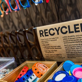 Dresden Vision - All our frames are 100% recyclable and we always have a bunch of recycled prototype frames made of beer keg lids, fishing nets to name a few - Eyewear & Opticians Near Me - Toronto, Ontario