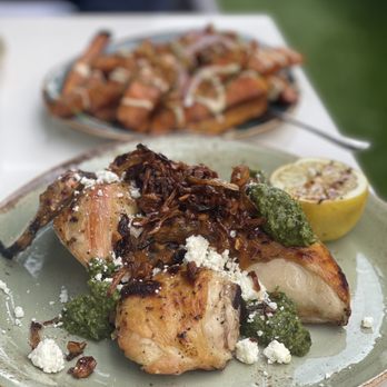 Vasili's - Feta brined chicken and charred sweet potatoes - Mediterranean Near Me - Naperville, Illinois