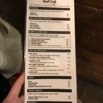 Hat Yai - Menu - Thai Near Me - Portland, Oregon